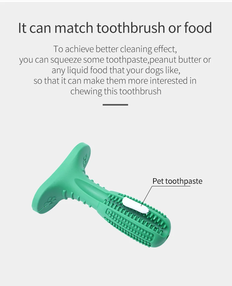 Dog Product Dog Toothbrush Teeth Cleaning Chew Toys Natural Rubber Dog Toothbrush Chew Toys