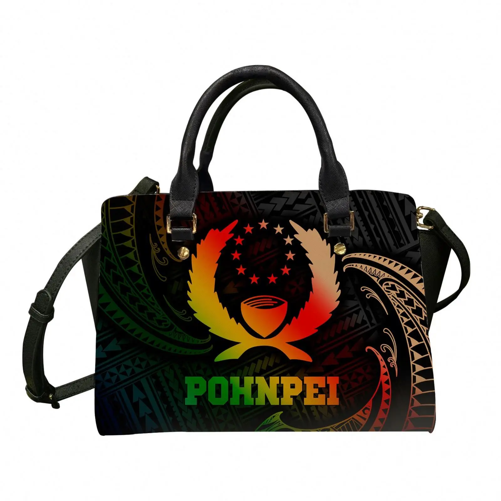 

Gradient Pohnpei Polynesian Style Custom Handbags for Women Retro Leather Crossbody Shoulder Bag Ladies Fashion Hobo Purses, Accept custom made