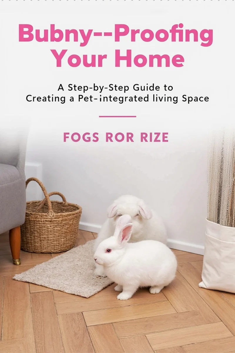 A cozy living room with bunny-friendly corners decorated using stylish chew guards and soft textiles.