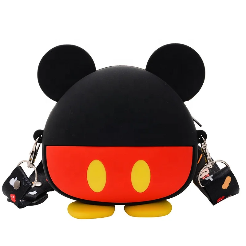 

Children's cartoon three-dimensional fashion cute silicone crossbody small coin purse, Random color