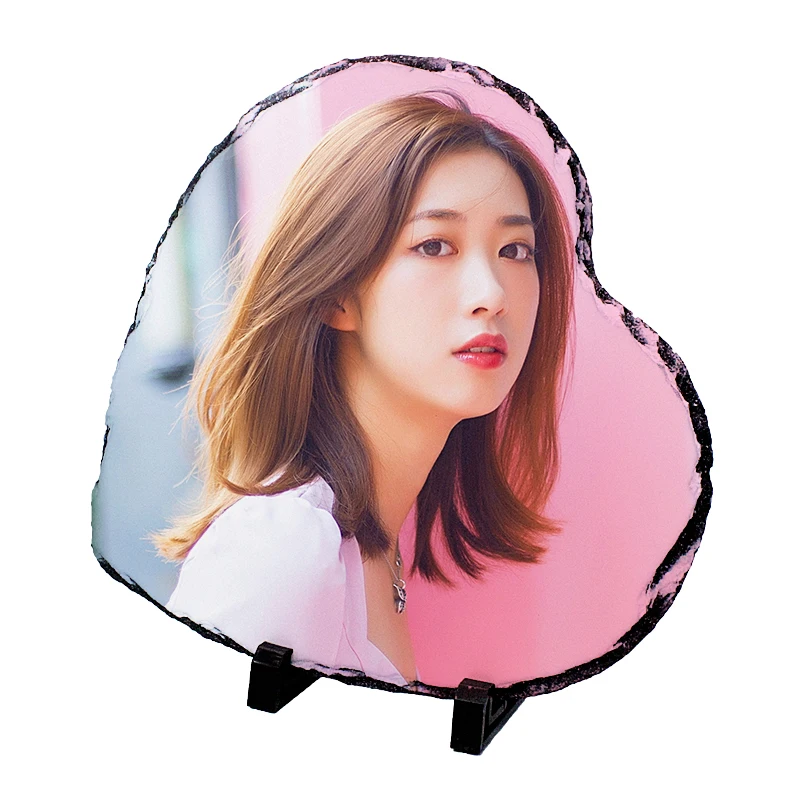 
Best selling heart shape sublimation blank rock slate photo for family decoration 