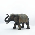 Custom Color 13''(L) Resin Indian Ethnic Elephant Statue Decor Gift