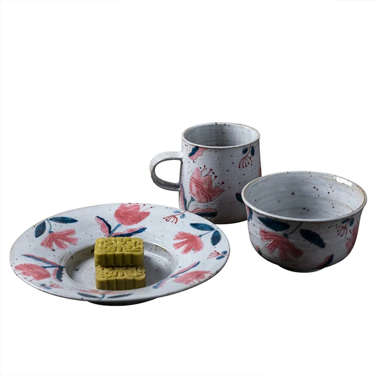 

Custom high temperature handmade pottery Tulip flower decorative plates, Colourfull