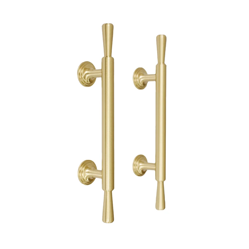 

Nordic Polished Gold Solid brass Knob T Bar Handles Longer Drawer Pulls Kitchen Cabinet Handles Furniture Hardware C-3285, As shown