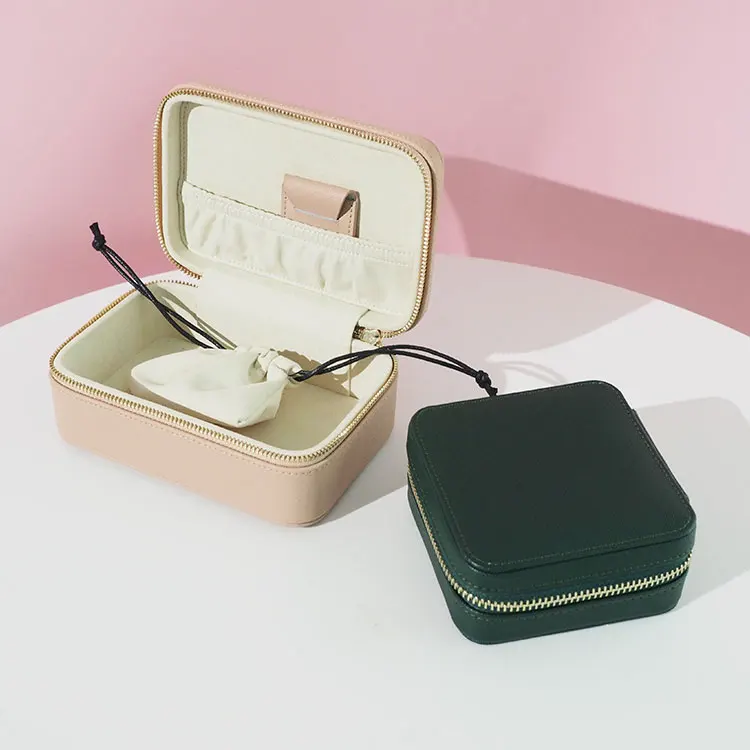

Taupe color OEM ODM luxury hard jewelry bax velvet packaging jewelry travel case, Beige/nude