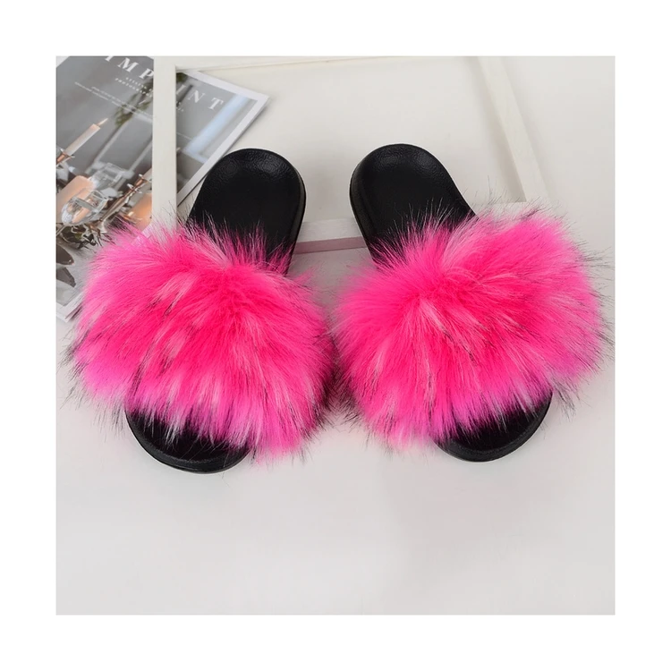 

Spring And Summer New Flat-bottomed Non-slip Outer Wear Fake Wool Slippers