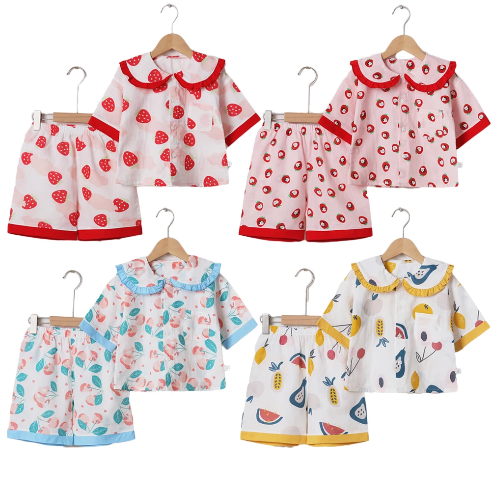 

[Pre-sale]2021 summer children's clothes girls baby short-sleeved+shorts sets children's pajamas kids clothes baby clothes sets, Picture shows