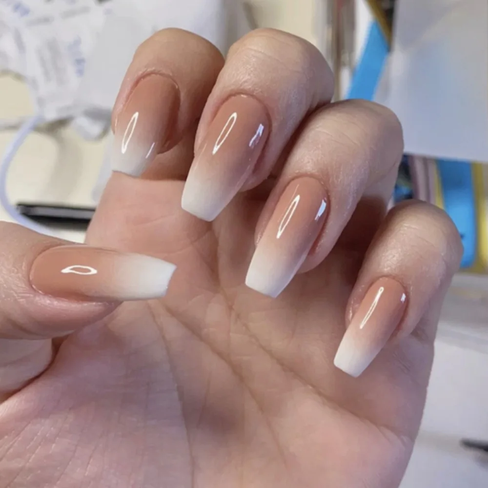 

Hot Sale false Nails Salon Artificial Fingernails Long Ballet French fake Nail Tip