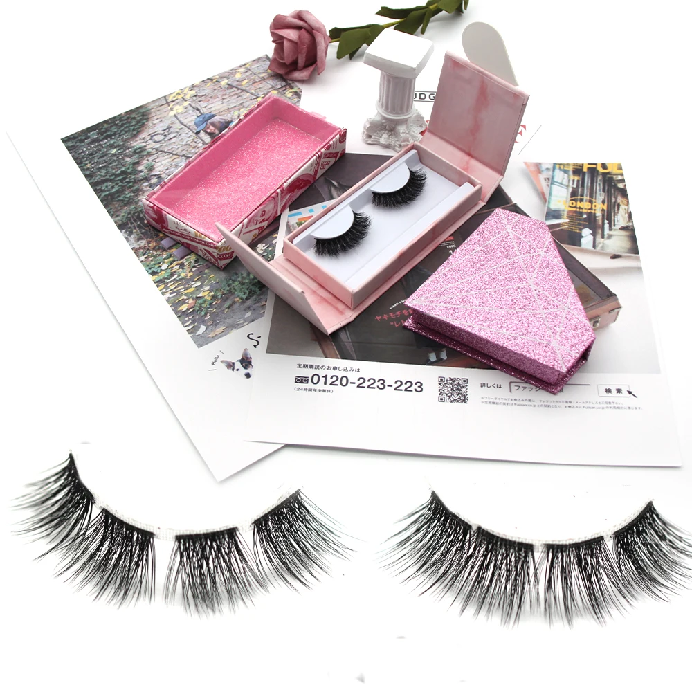 

Qingdao High quality attributes Make your own brand with free samples mink lift vegan 3D 15mm segmented lashes 15mm, Black