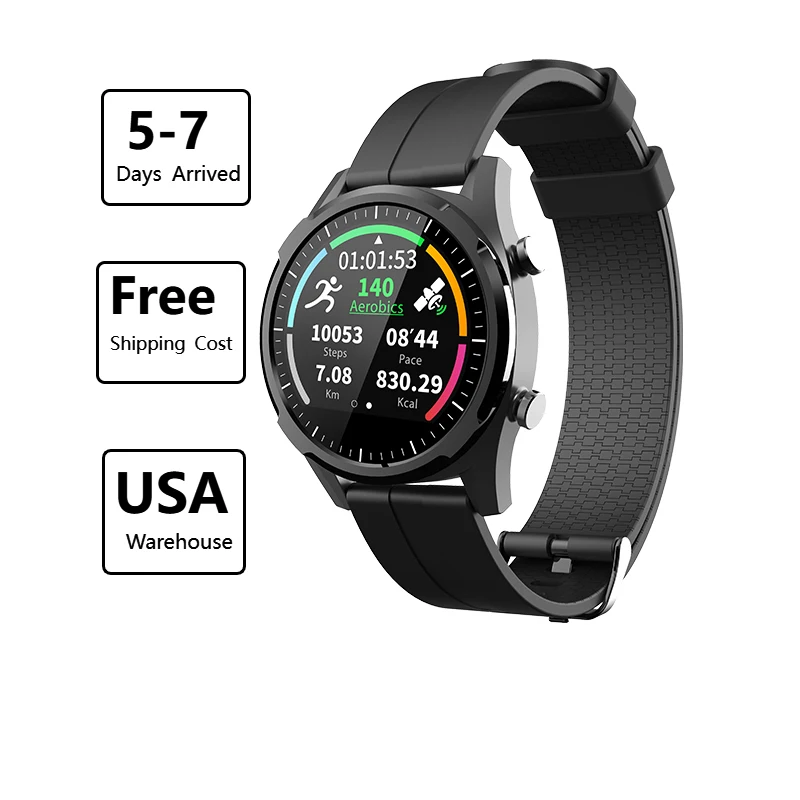 

Free Shipping J-Style 1860 GPS Heart Rate Monitor Watch Waterproof Fashion Fitness Sport Smart Watch for Women Men 2022