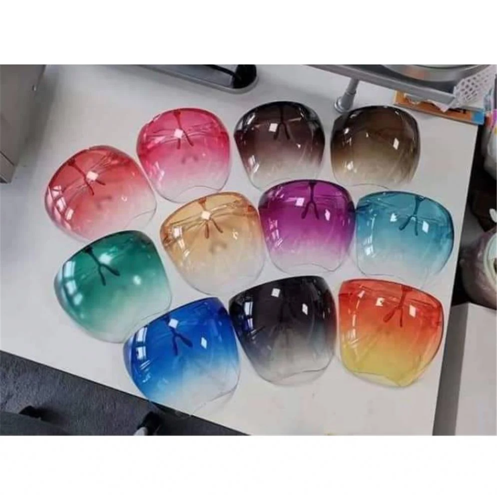 

2021 Safety Faceshield Anti Fog Face With Glasses Colorful Protective Face Shield Visors Transparent Face Shield Sunglasses