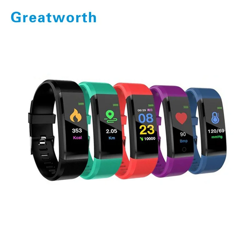 

2019 Cheapest Heart Rate Smart Band Bracelet Watch 115 plus with Step Calories Mileage Blood Pressure Sleep Monitoring