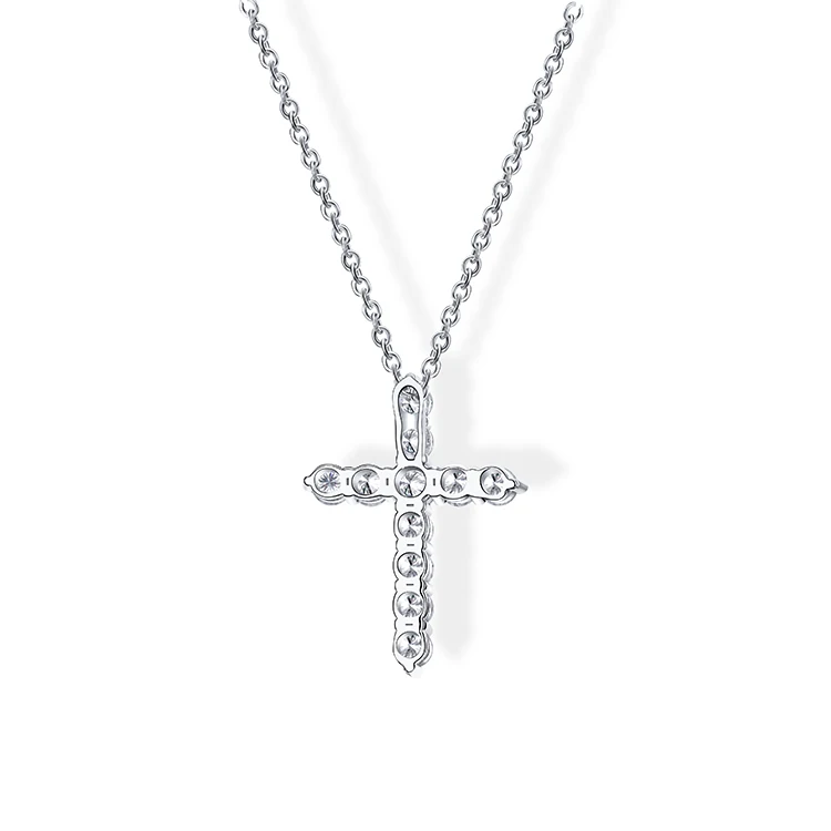 

XingYue The Popular A Cross Set With 11 Round Brilliant Cut Moissanite Diamonds Moissanite Pendant