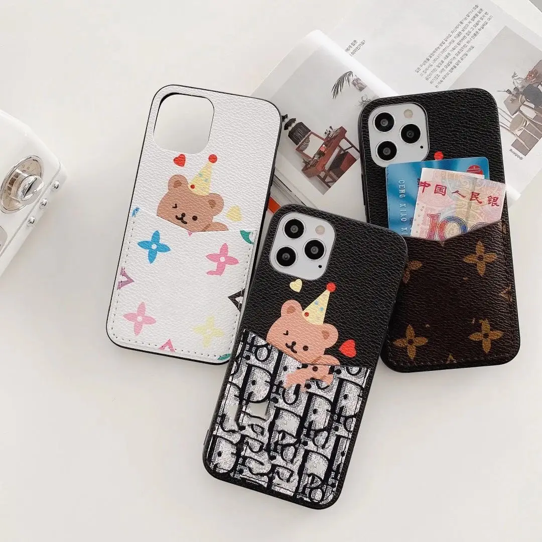 

Cute Designer Phone Case with Wallet for Iphone 12 11pro max xr xs max card case