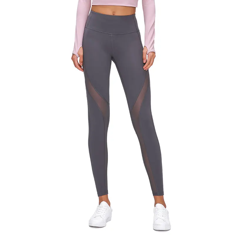 

low MOQ women yoga pants dropshipping fast delivery nylon running mesh yoga pants