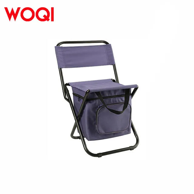 WOQI Custom Logo Telescopic Folding Chair Portable Backpacking Outdoor Camping Travel Fishing Stool for Dining Modern Metal