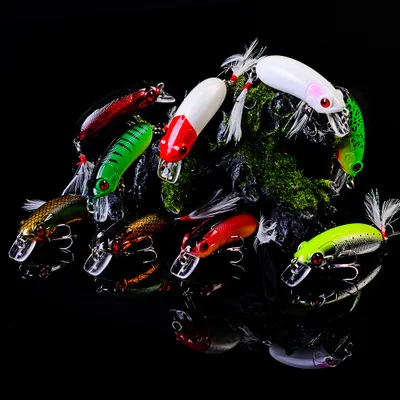 

High Quality Minnow Fishing Lures 62mm 10g Crankbait Fishing Wobblers 3D Eyes Artificial Hard pesca Bass tackle, 9colors