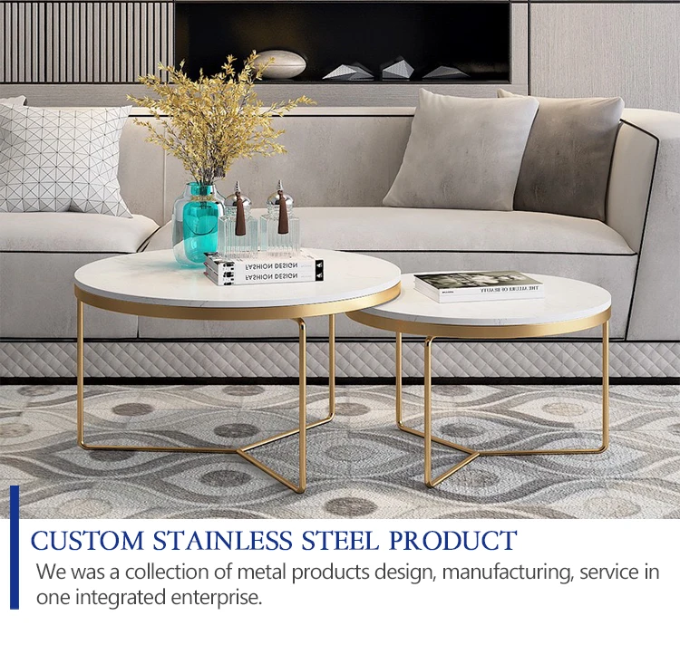 modern coffee table stainless steel gold tea table marble top stainless steel leg center table for living room