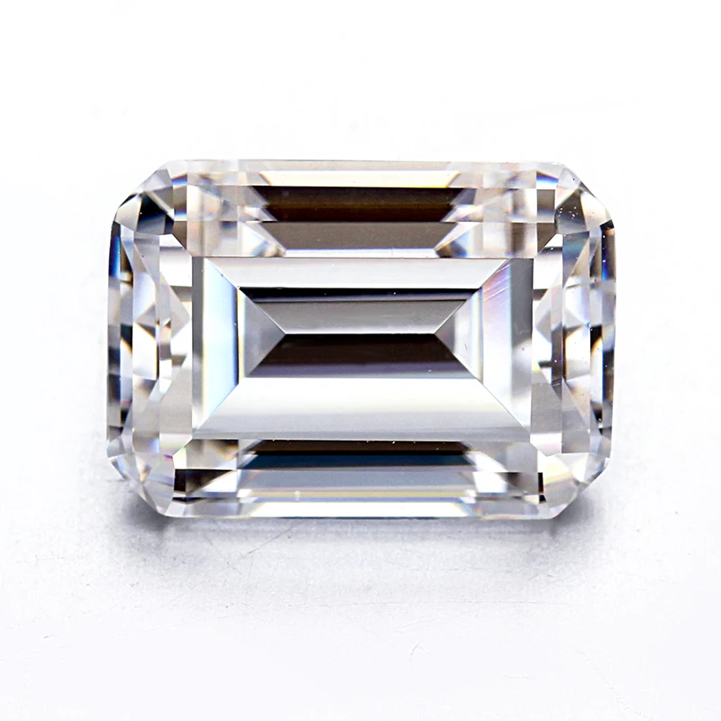 

fancy emerald cut white color moissanite diamond for rings