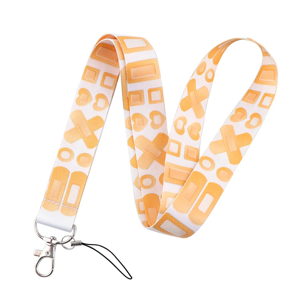 

Fashion Band-aid Print Lanyards Medical Custom for Nurse Doctor ID Badge Reel Lanyards Nurse Accessories, As picture