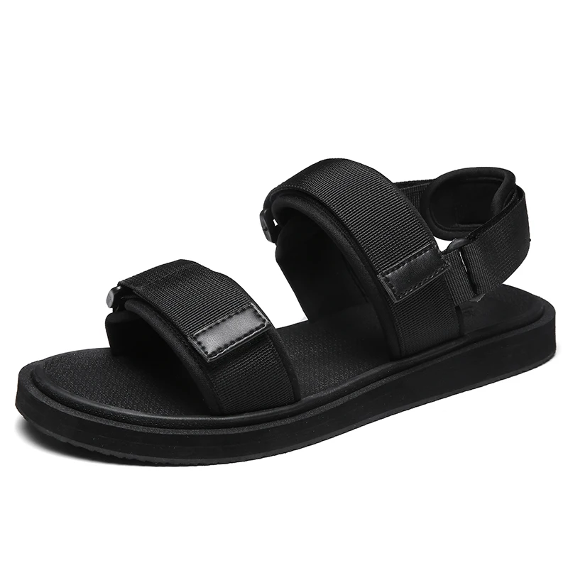 

Men'S Sandals Summer Men Shoes Breathable Walking Beach Slippers Outdoor Shoes Flat Casual Flip Flops Sandalias, Black