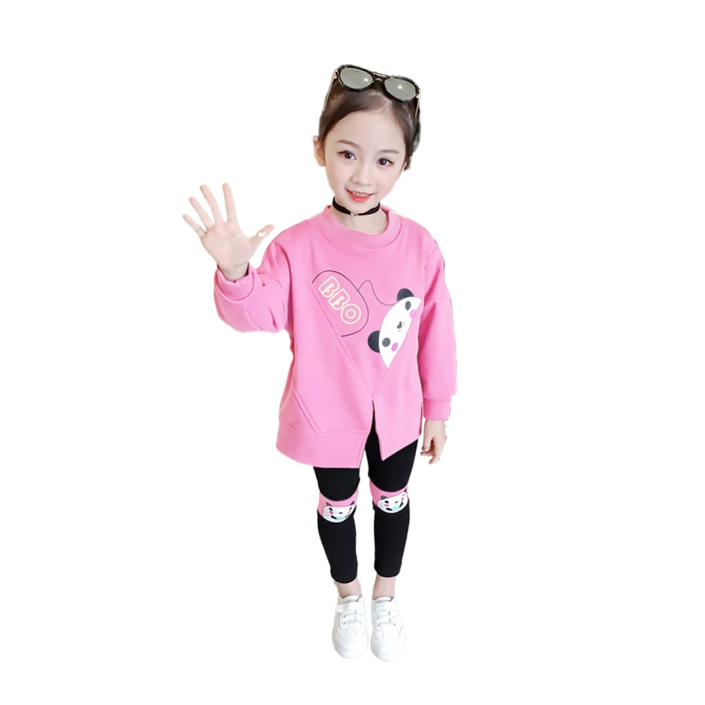 

2021 new children's wear autumn children Korean edition set cute embroidered girl long sleeve two piece girl's clothing