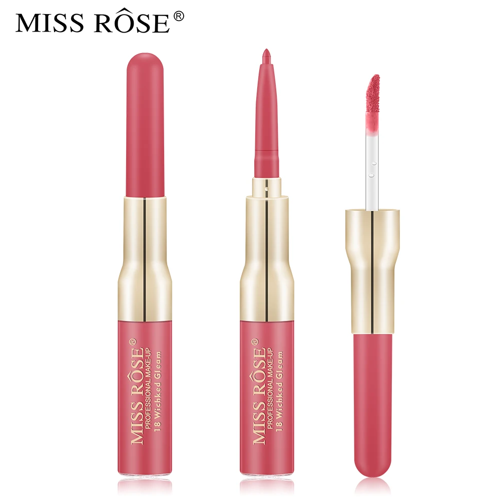 

Waterproof Double Ended Long Lasting Nude Best price China cosmetics factory 2 in 1 matte lip gloss and liner