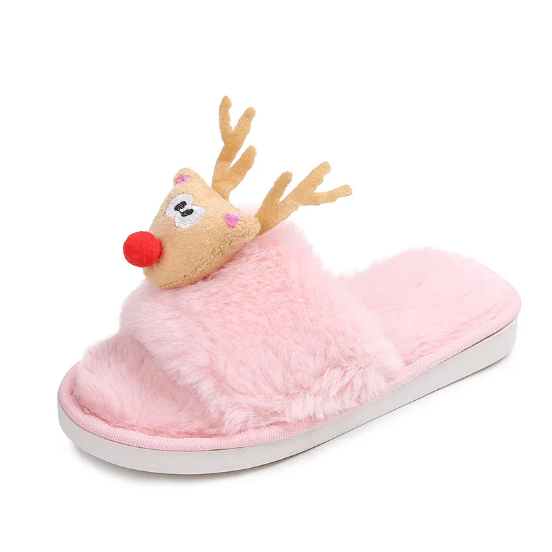 

Elk Slipper Children Cute Slipper For Women Christmas warm Slipper Indoor, Pink,black,grey,white