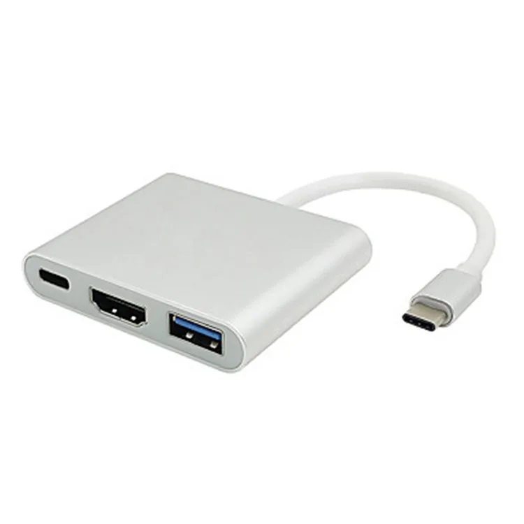

High Quality Multi USB 3.0 Usb Hub 3in1 Converter Adapter Cable Type C to 4K Hd mi Pd Adapter Docking Station for Macbook, White