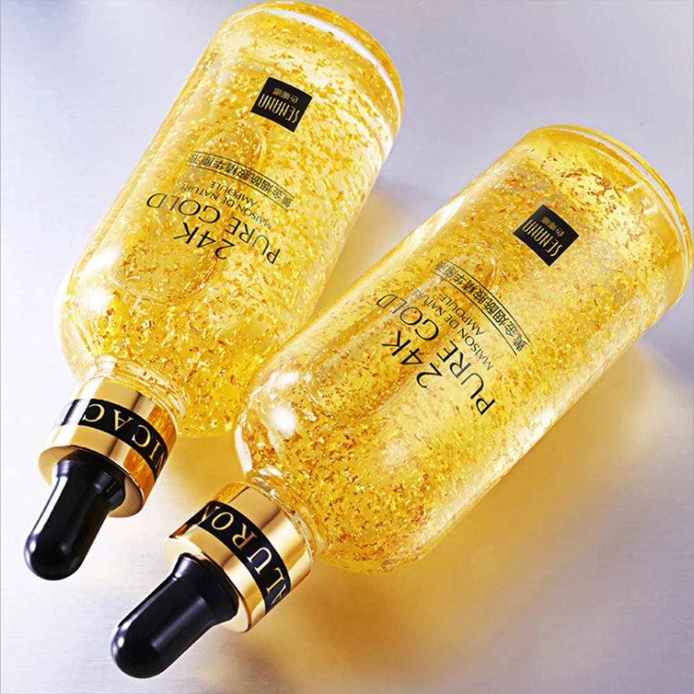 

24K Gold Hyaluronic Acid Face Serum Replenishment Moisturize Shrink Pore Brighten Nicotinamide Skin Care Lift Firming