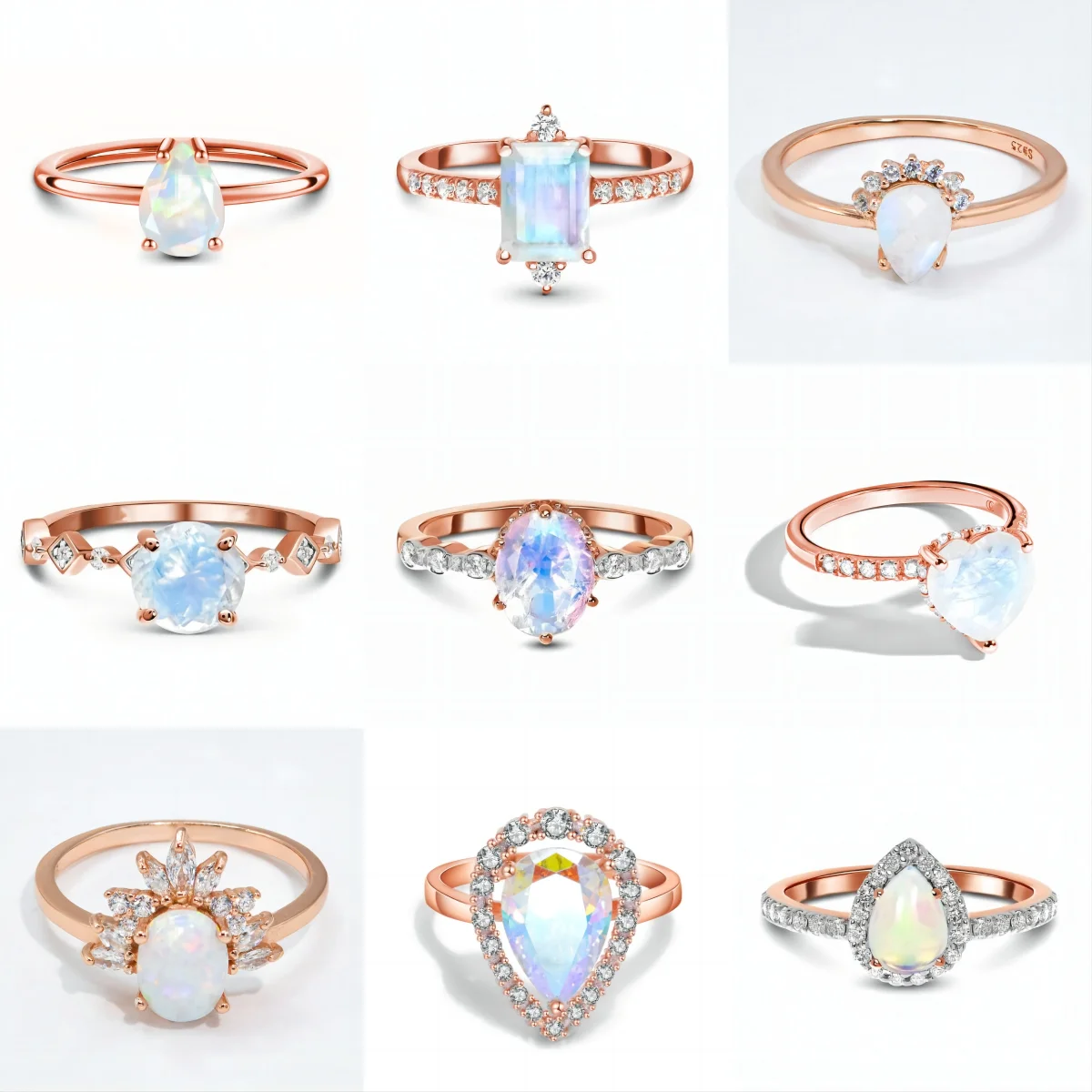 

VANA Wholesale Luxe Bijoux Argent Bague Fine Jewellery 925 Sterling Silver Ring Gemstone Jewelry Opal Moonstone Women Rings