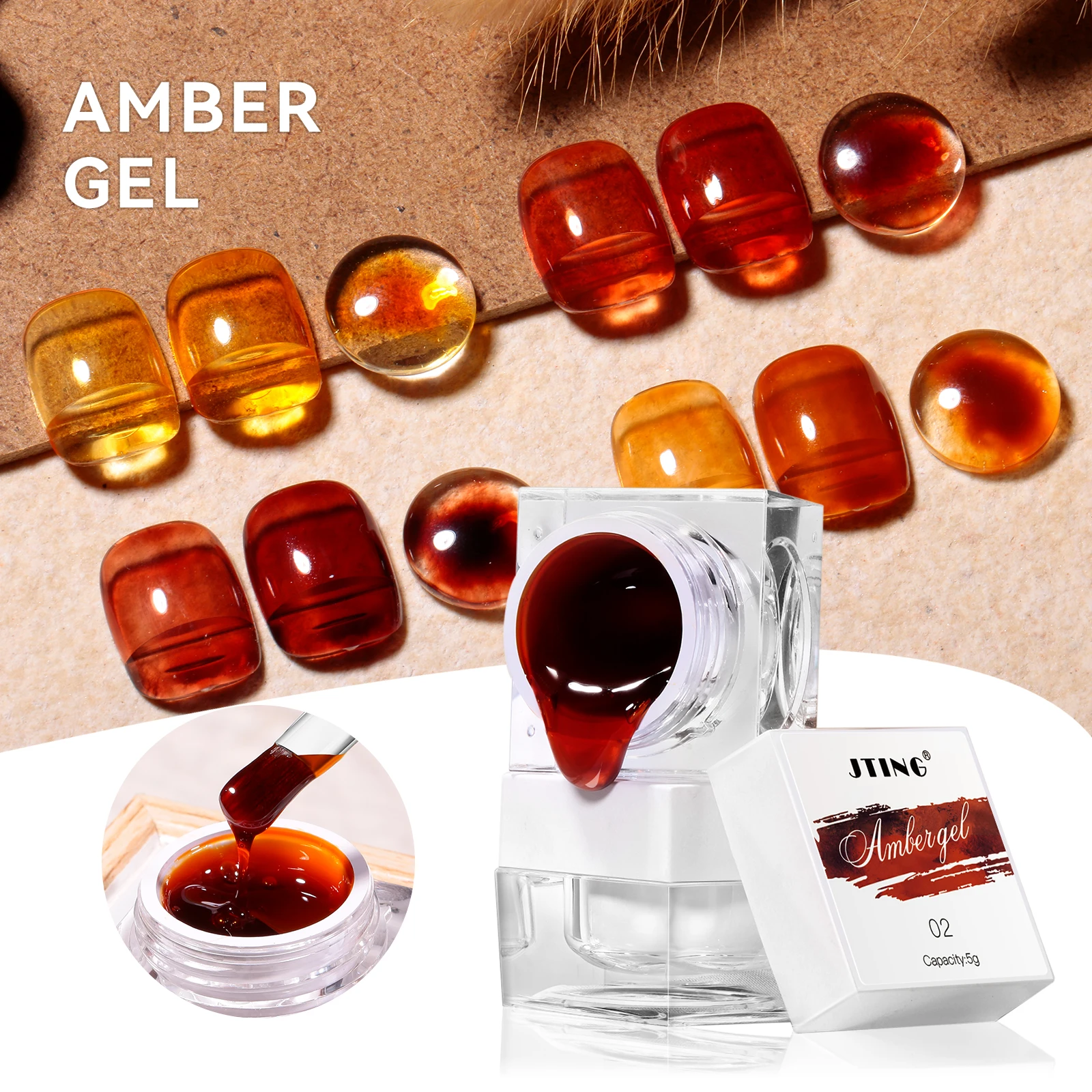 

JTING high pigment 4 Colors aurora amber gel polish set Uv Led Soak off OEM custom logo amber colors gel nail