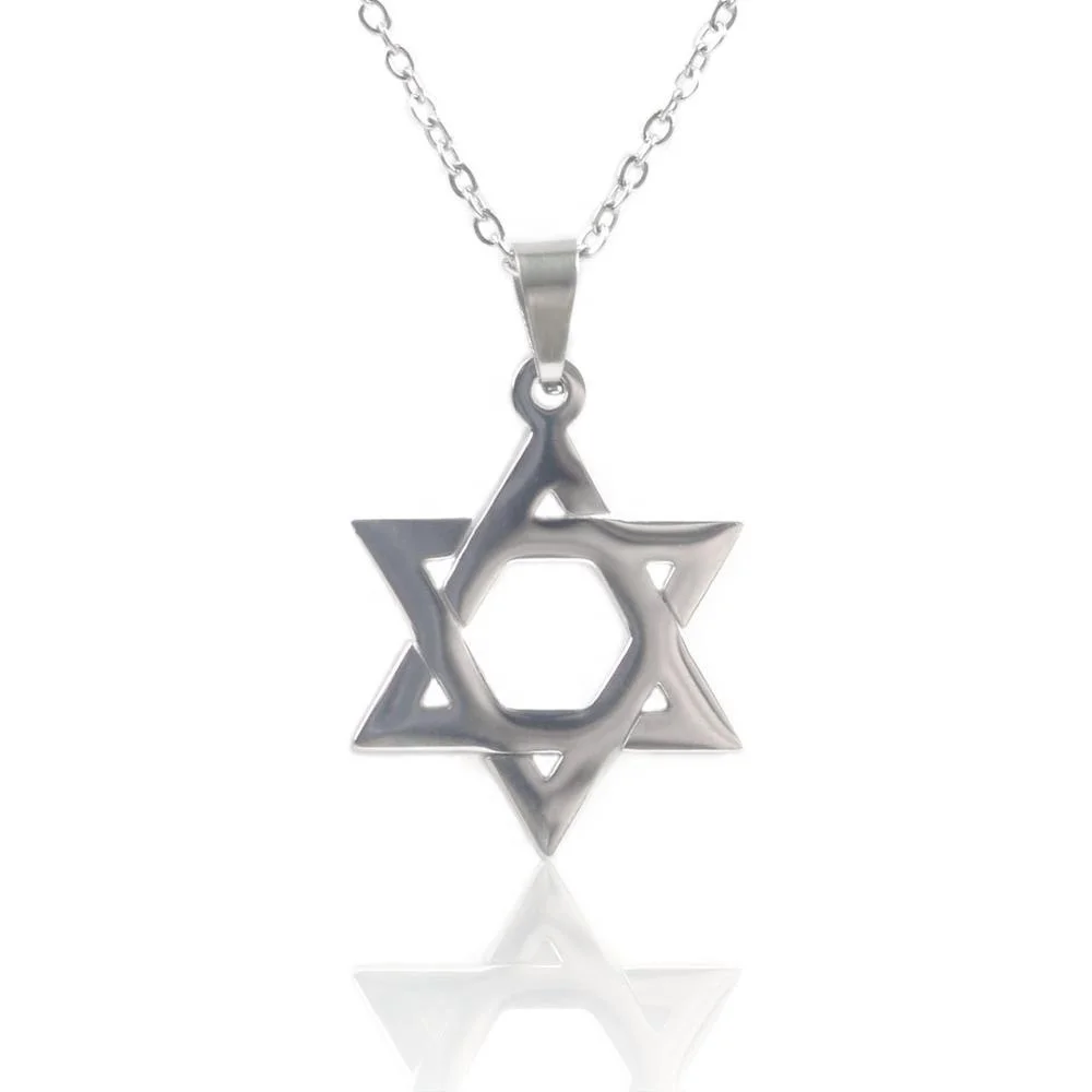 

Star of David Fashion Silver Color Stainless Steel Jewelry 25mm Pendant Necklace