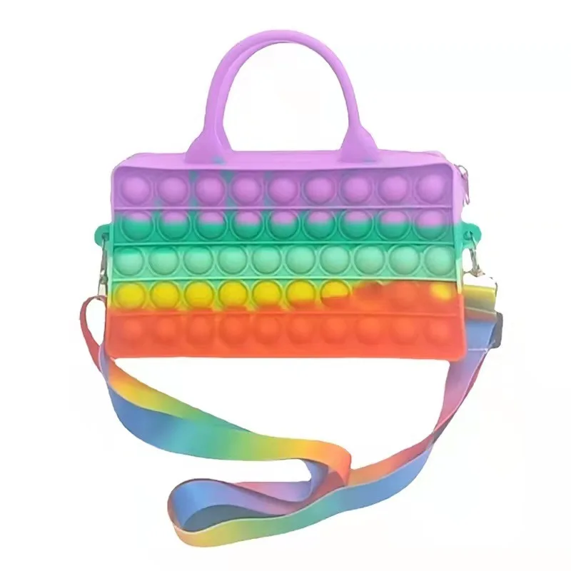 

Creative Silicone Handbags Fashion Women Decompression Toy Purses Colorful Shoulder Bags