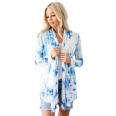 

wholesale new Bohemia tie dye ladies thin cardigan fall long sleeve women top
