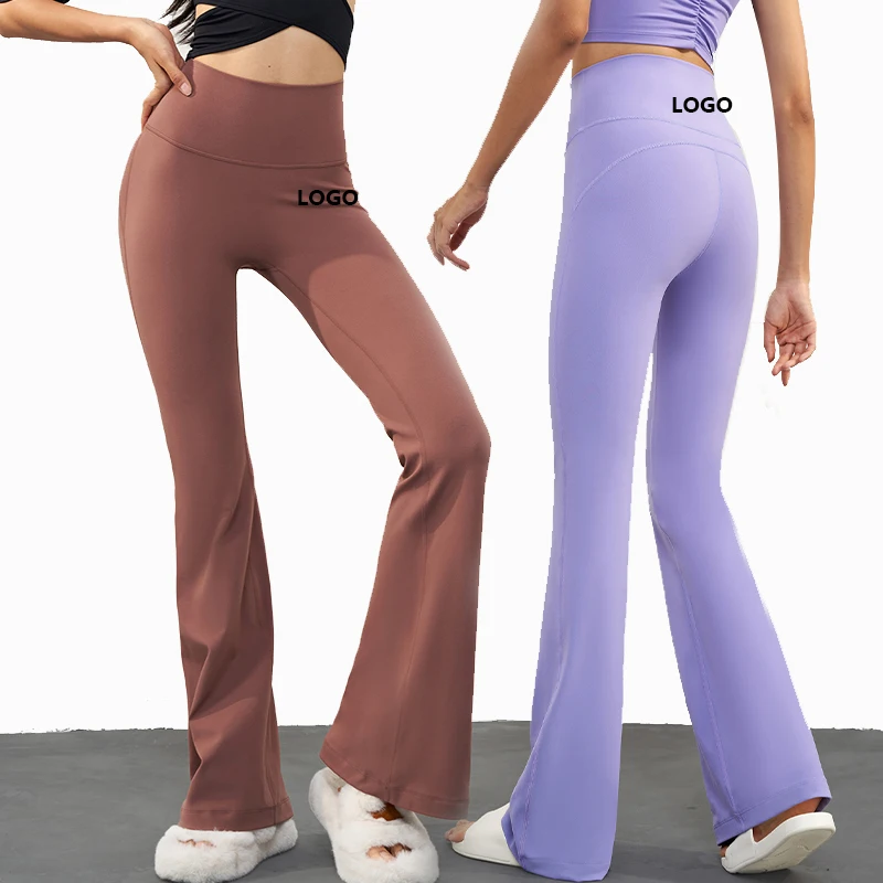 

XW-XY1597Autumn New Best-Selling High-Waisted Nylon Yoga Flared Trousers Fitness Lifting Hip Sports Leggingss