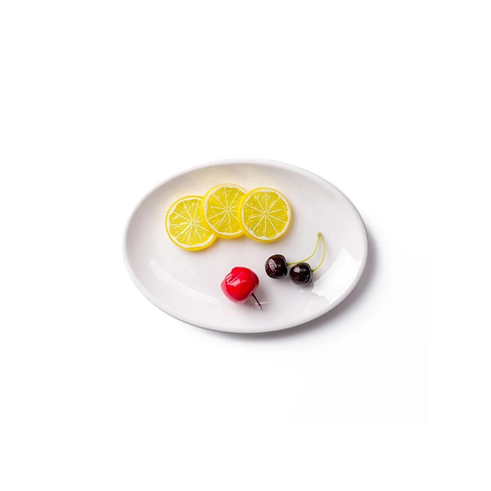 

Small Size Oval Pulp Plate  Little Melamine Dinner Plates Serving Dishes for Baby Snacks, White