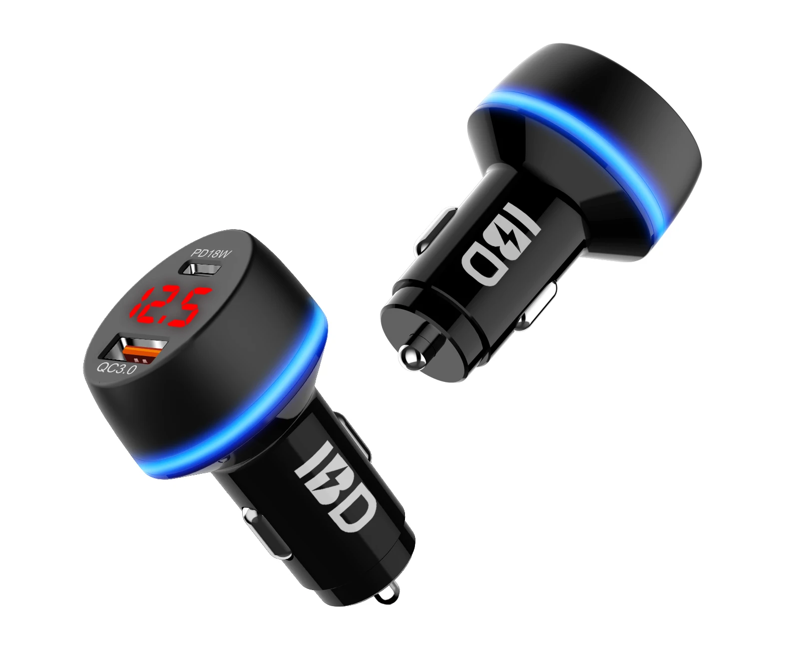 

IBD Plastic PC fireproof housing material 36W dual usb Fast charging qc3.0 PD car charger