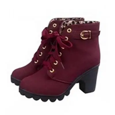 

Women Ankle Boots High Heel Leather Boots Women Shoes