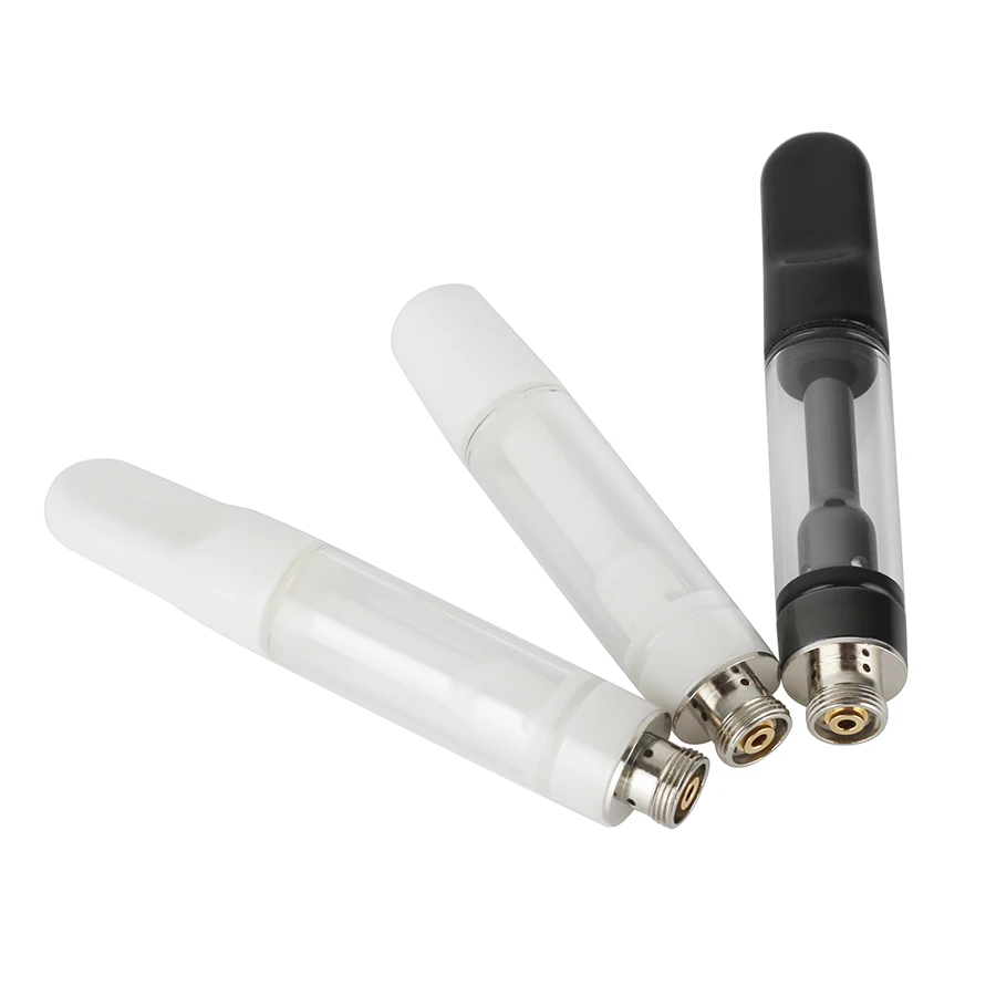 

USA hot sales Zirconia Full Ceramic vape cartridge 0.5ml 1ml delta-8 oil vaporizer cartridge No Glue 100% No Heavy metals, White / black colors