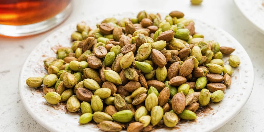 Cardamom pods on a wooden table