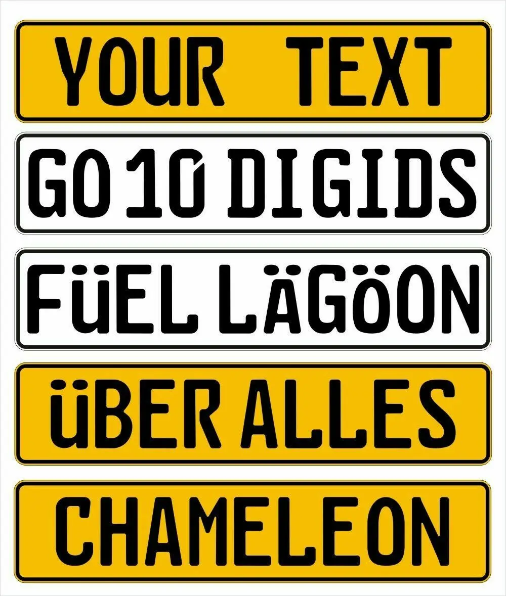 UK Legal 2x embossed Pressed Car metal number plates