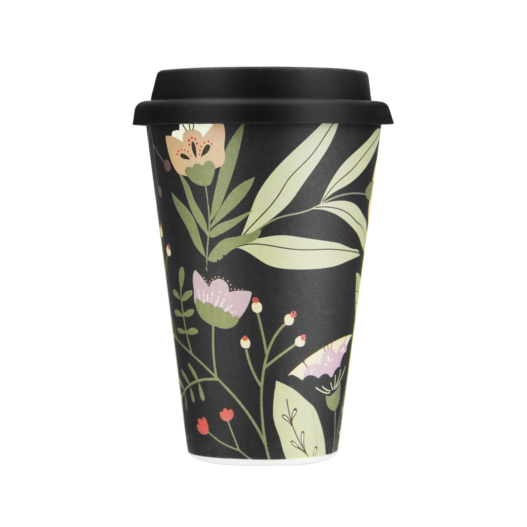 

Best Seller BPA Free Portable Custom Bamboo Fiber Travel Coffee Mugs Cups with Logo and Silicone Lid, Customized color