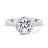 

SKA Jewelry Sterling 925 Silver Latest Wedding Ring Designs Customizable Engagement CZ Halo Diamond Ring