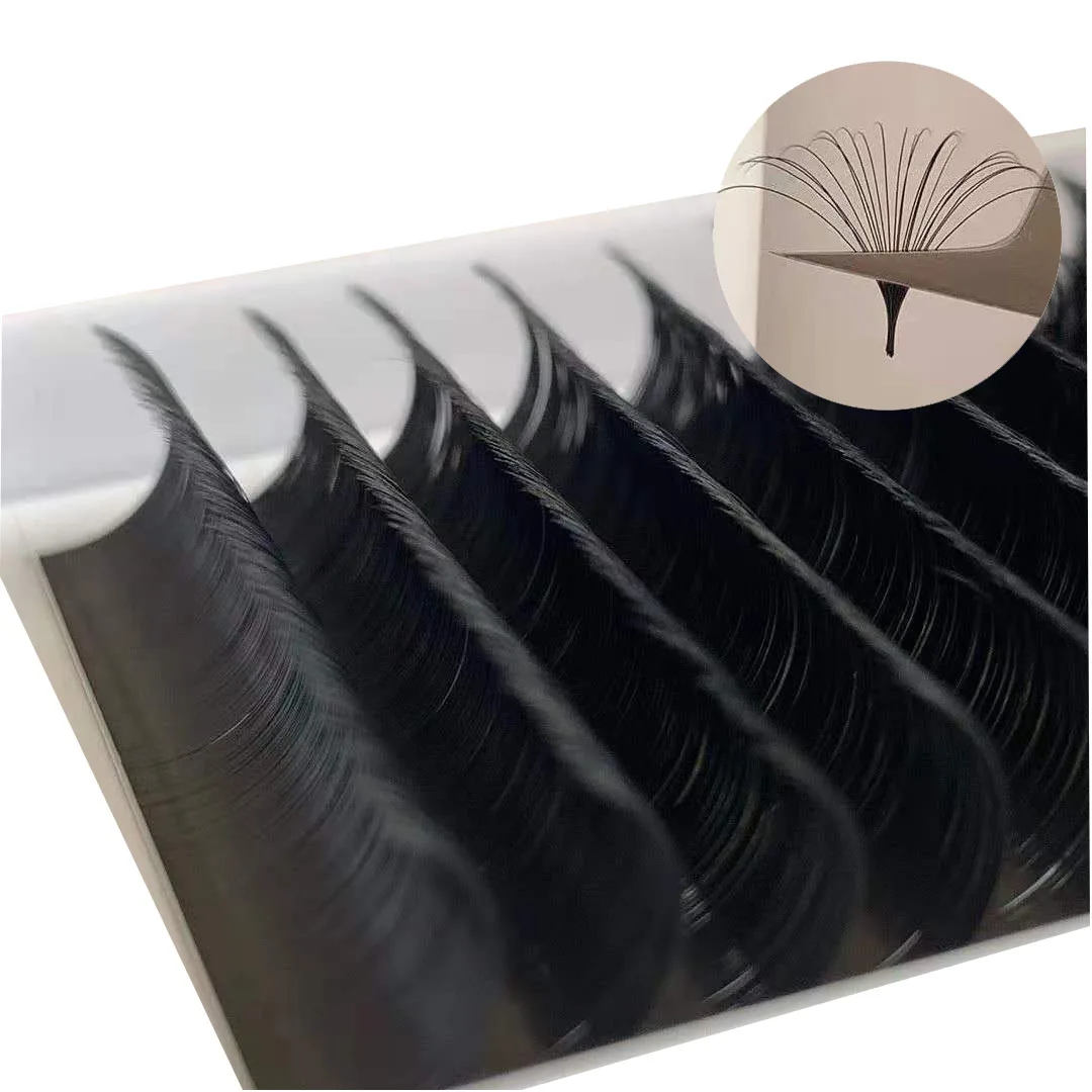 

Premium russian volume silk volume fan lashes J B C CC D DD curl 0.03 0.05 0.07 eyelash extension bulk, Black