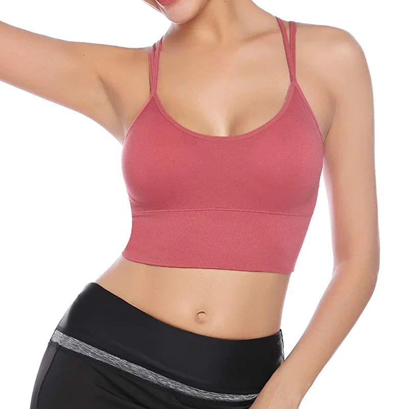 

2021 Strappy Sports Bra For Women Sexy Crisscross For Yoga Running Athletic Gym Workout Fitness Tank Tops Gym Sports Bra