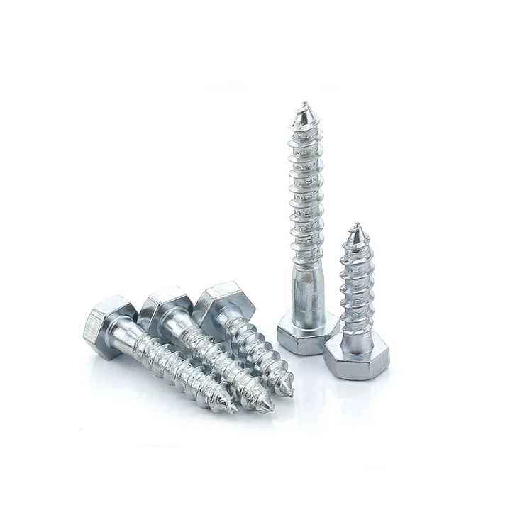 
factory direct DIN571 zinc plated hex head wood screw 