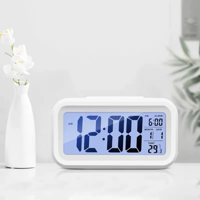 

Calendar with temperature clock home decoration smart clock desk&table clock, White,black,green,red,yellow