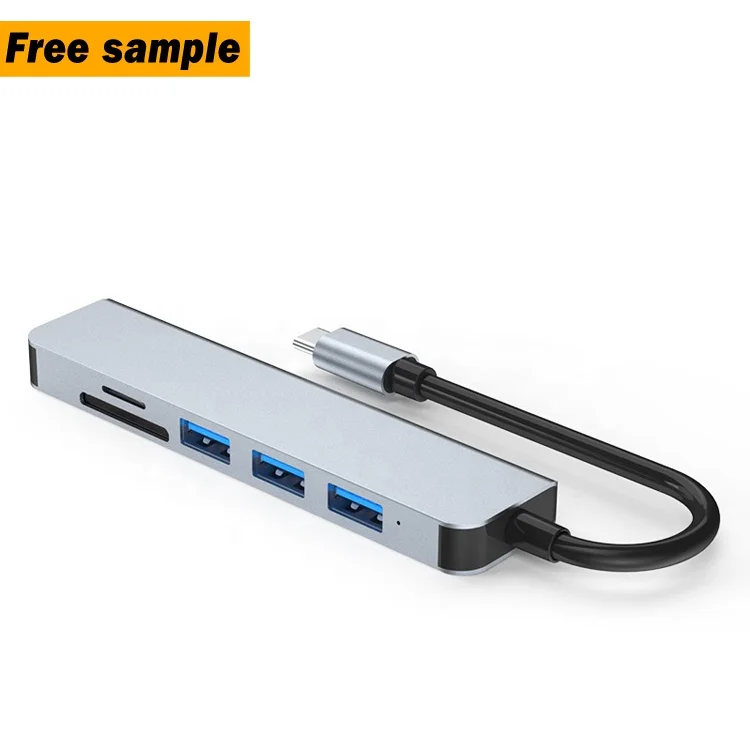 

Best selling port multi-interface computer converter Type-c docking station 6 in 1 hub