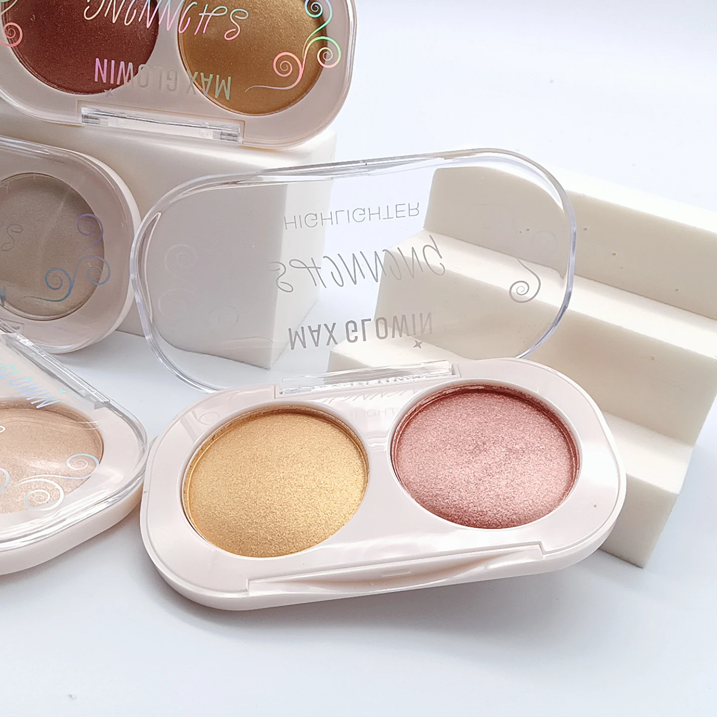 

2021 Hot Selling Blush Contour Highlight Palette 2 Color Contour Pressed Powder Contour, 3 colors